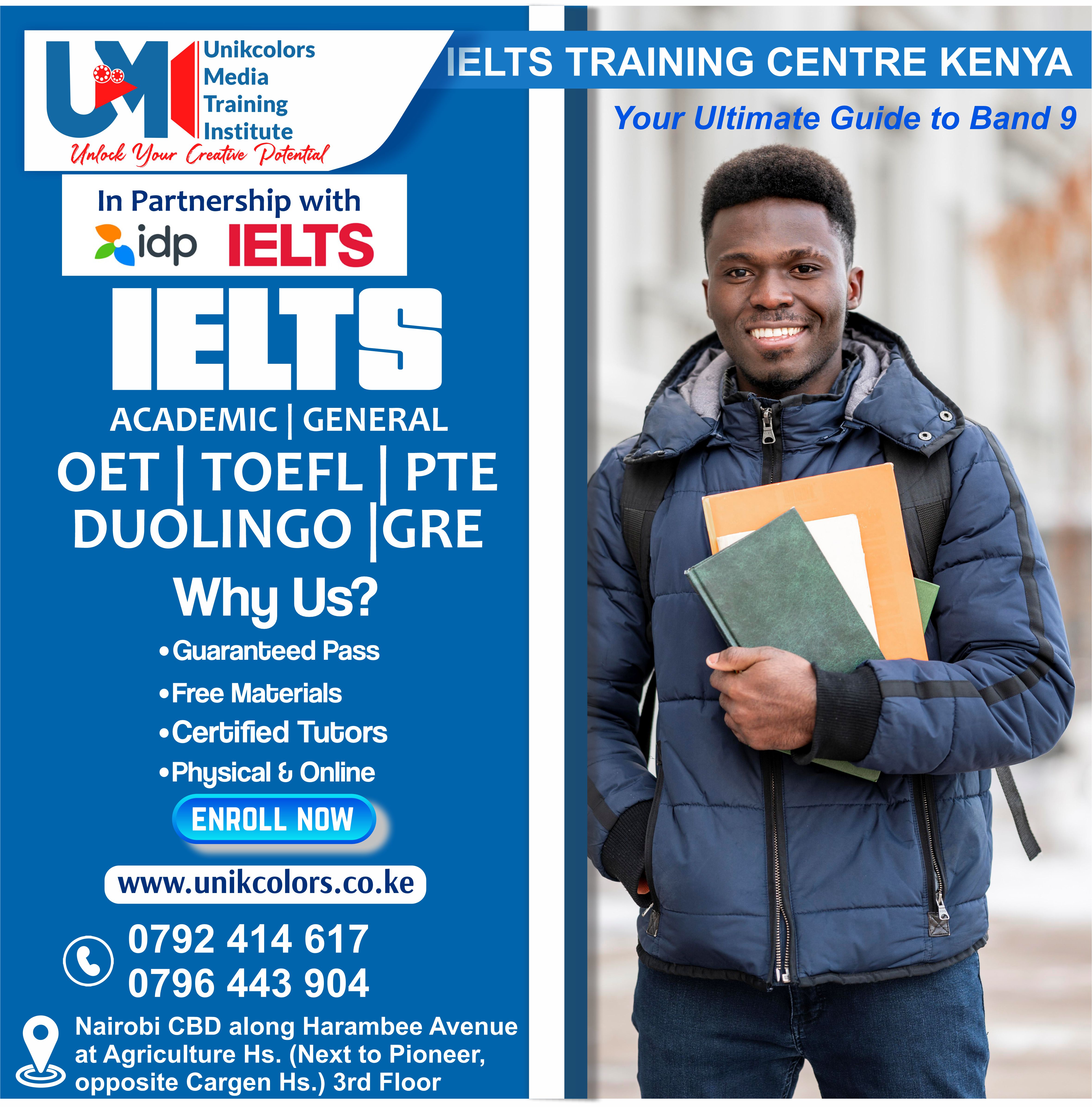 IELTS TRAINING CENTRE KENYA - IELTS PREPARATION | OET | TOEFL | PTE | GRE | DUOLINGO